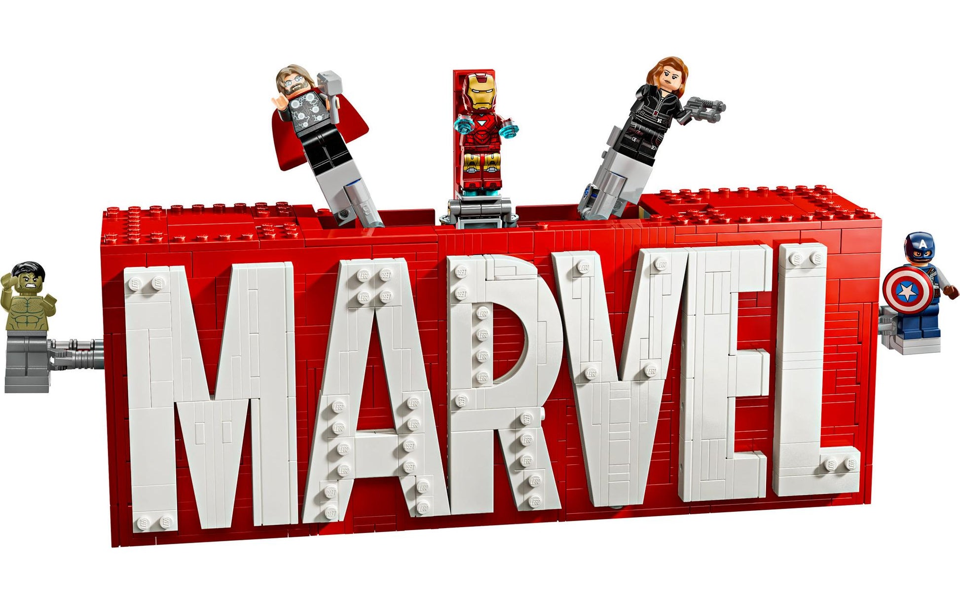 LEGO Set Logo & Minifiguren – Marvel – 931-teilig – 26,2 × 9,4 × 38,2 cm – ab 12 J.