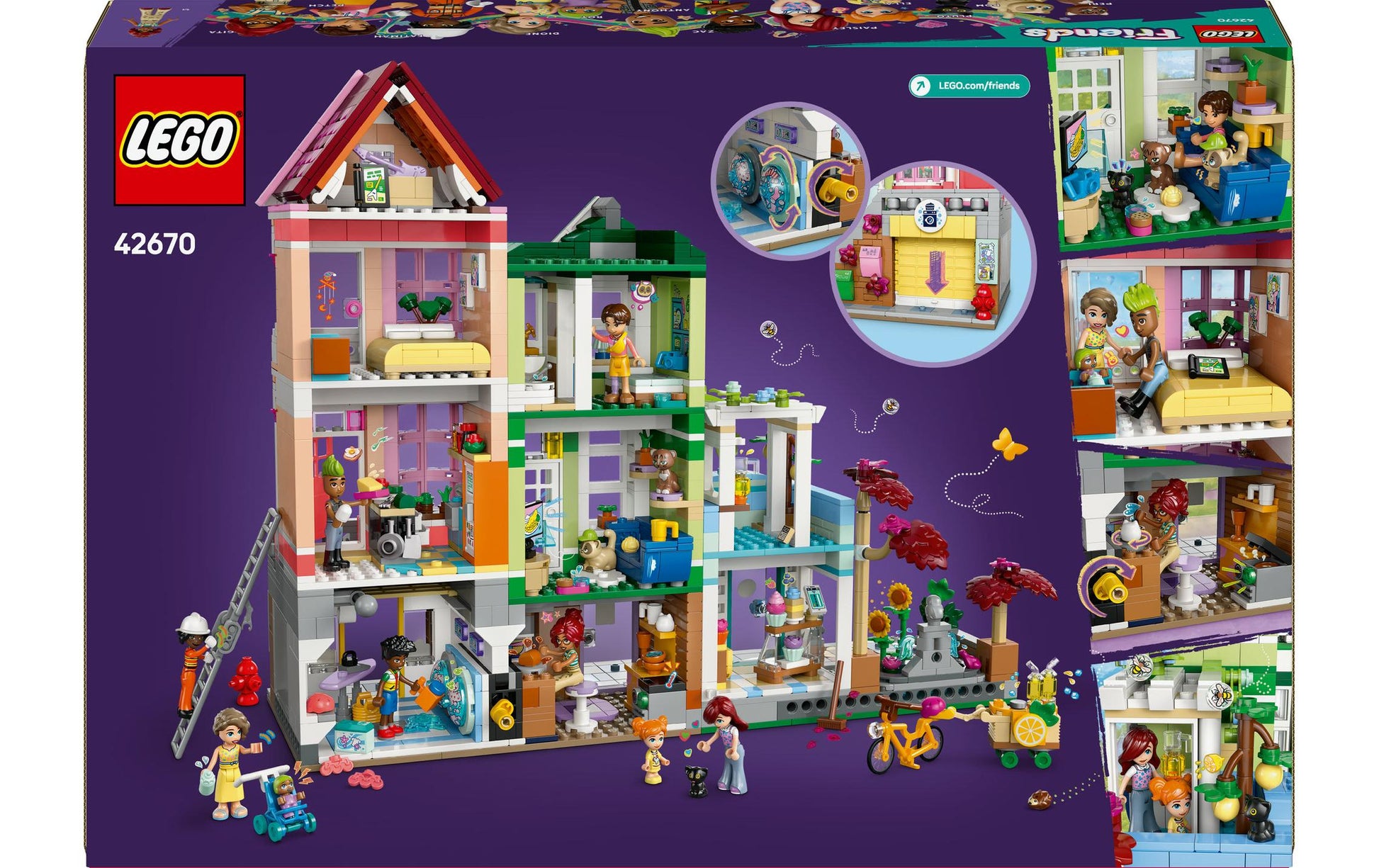 LEGO Spielset Wohn- und Einkaufsstrasse – Friends – 2040-teilig – 37,8 × 8,7 × 55,5 cm – ab 12 J.