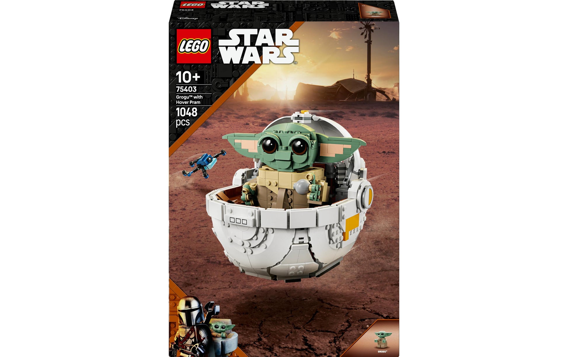 LEGO Grogu in seiner Repulsorwiege 3D-Puzzle – 1048-teilig – Star Wars – 38,2×9,4×26,2 cm – ab 10 J.