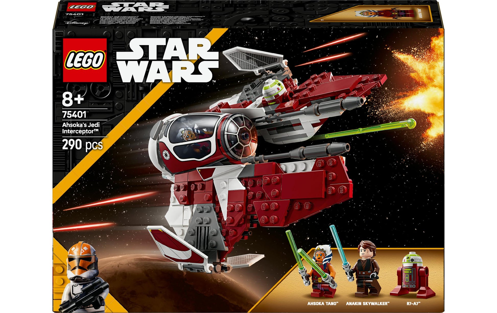 LEGO Set Ahsokas Jedi-Interceptor – Star Wars – 290-teilig – 19,1×6,1×26,2 cm – ab 8 Jahren