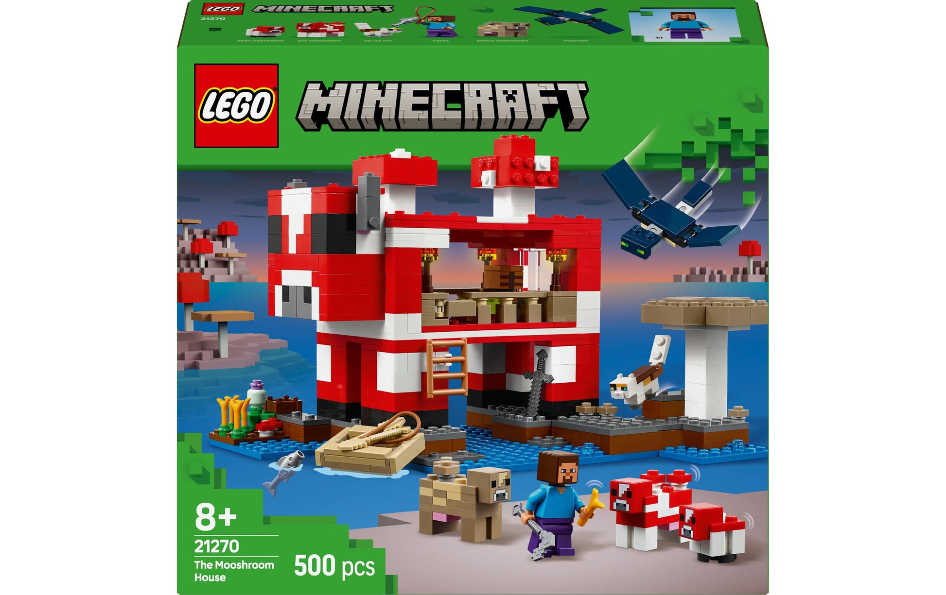 LEGO Das Pilzkuh-Haus Bauset – Minecraft – 500-teilig – 26,2 × 7,6 × 28,2 cm – ab 8 J.