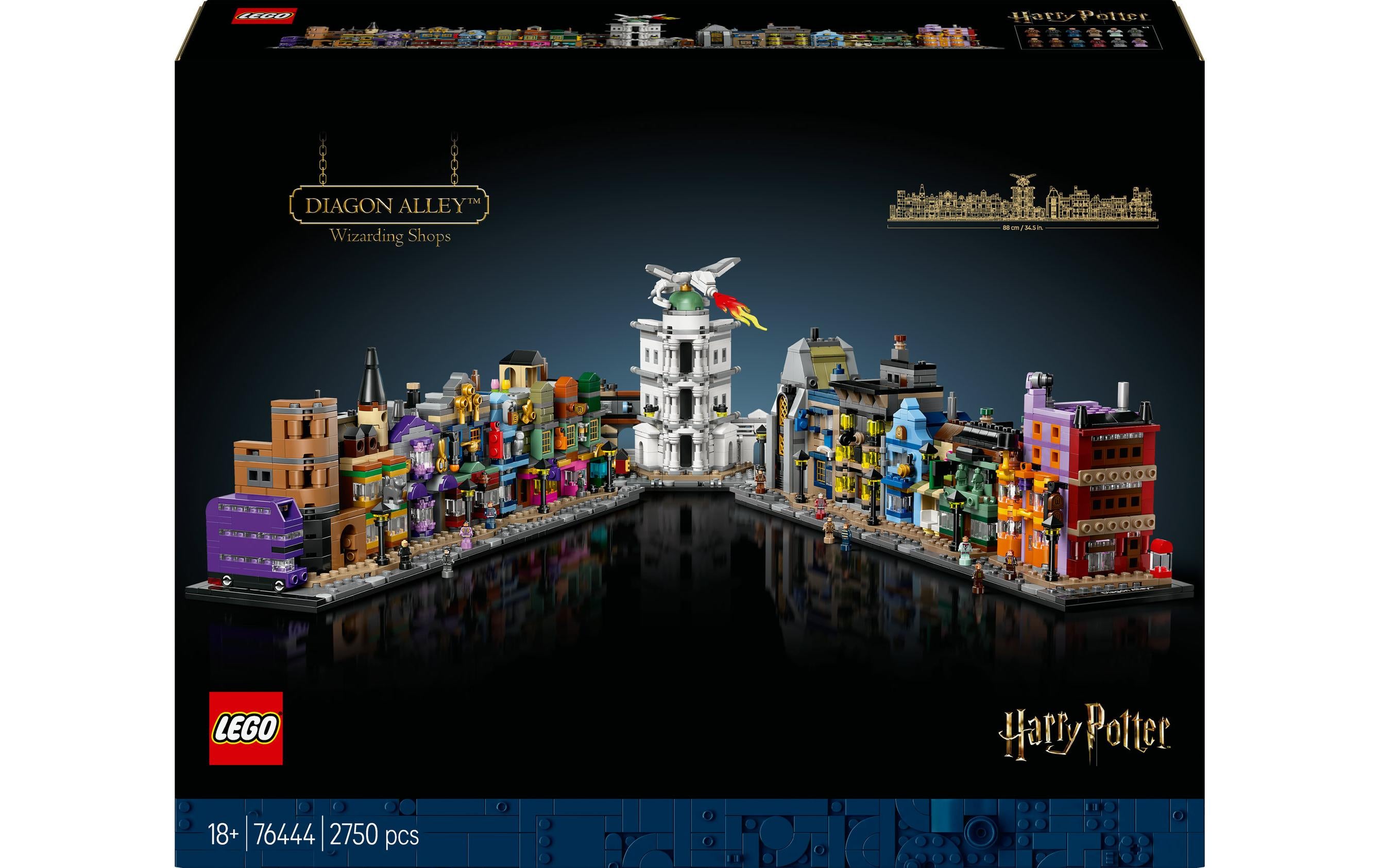 LEGO 3D Puzzle Die Zaubergeschäfte der Winkelgasse – 2750 Teile – 37,8×11,2×48 cm – ab 18 Jahren