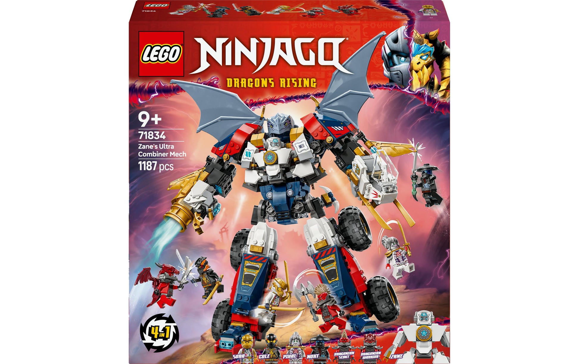 LEGO NINJAGO Zanes Ultra-Kombi-Mech Bauset – 1187-teilig – 37,8 × 9,4 × 35,4 cm – ab 9 J.