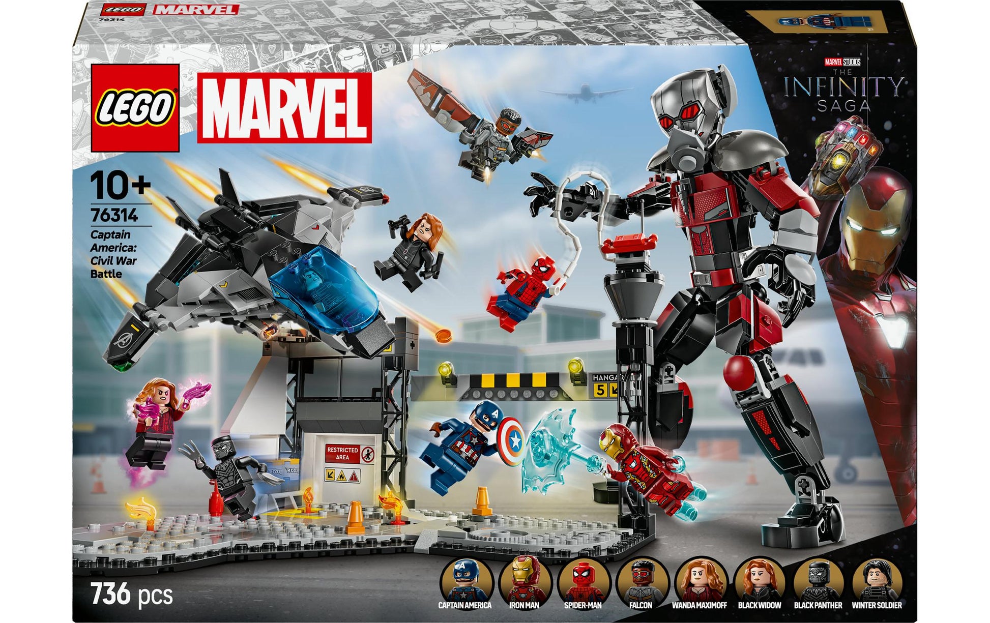 LEGO Marvel Super Heroes Captain America: Civil War Bauset – 736-teilig – 26,2 × 7,1 × 38,2 cm – ab 10 J.