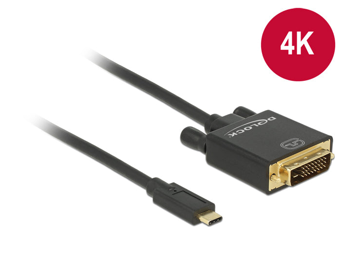 DeLOCK USB-C auf DVI-D Adapter 4K 30 Hz – 2 m – für Geräte mit USB-C (DisplayPort Alt Mode)