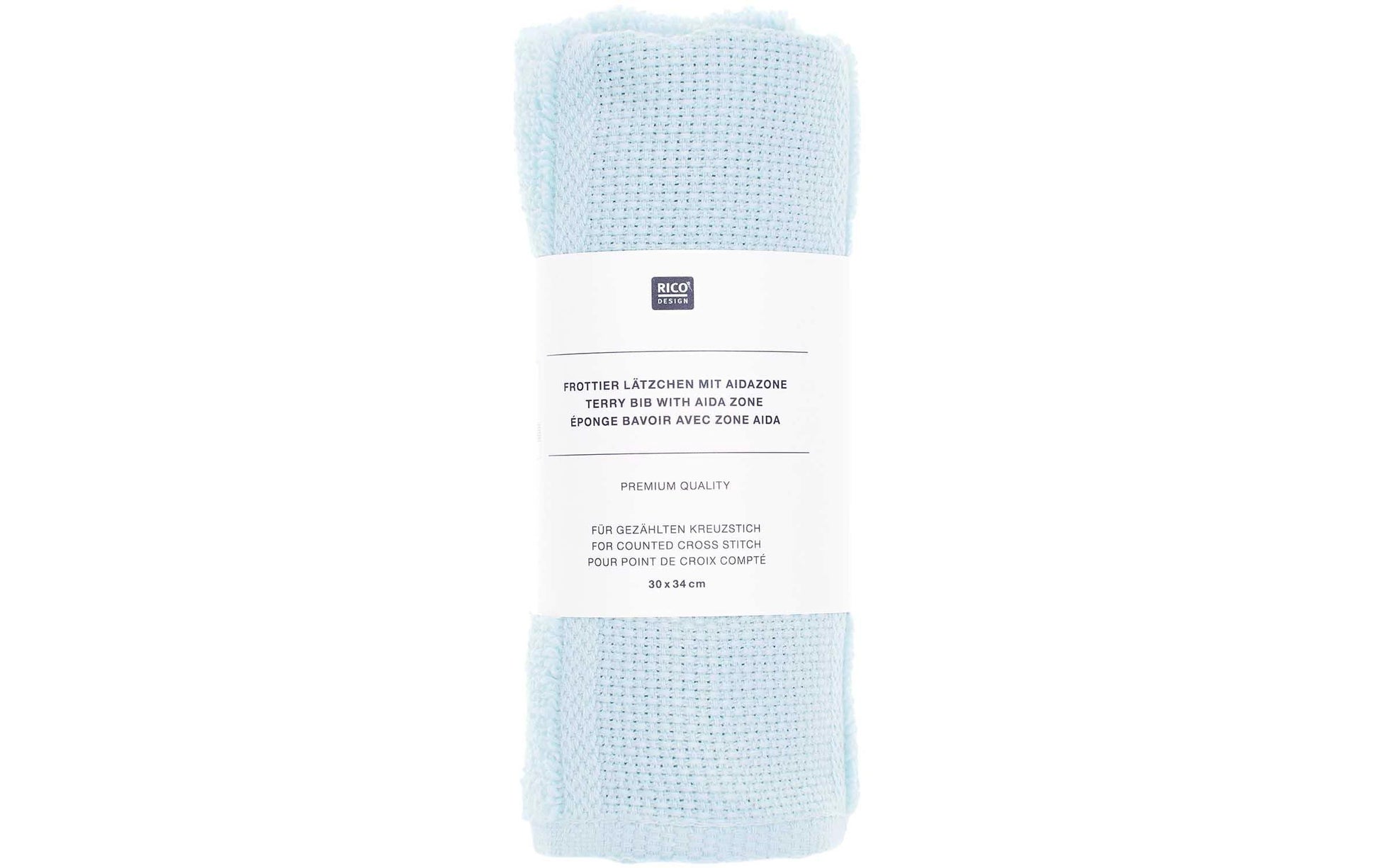 Rico Design Lätzchen – 30 × 34 cm, Hellblau, Baumwolle, GOTS