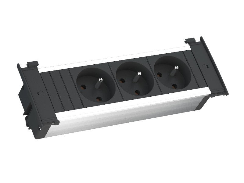 Bachmann KAPSA S – Einbau-Anschlussfeld, 3× Schutzkontakt (CEE 7/3, Typ E/F), 2 m