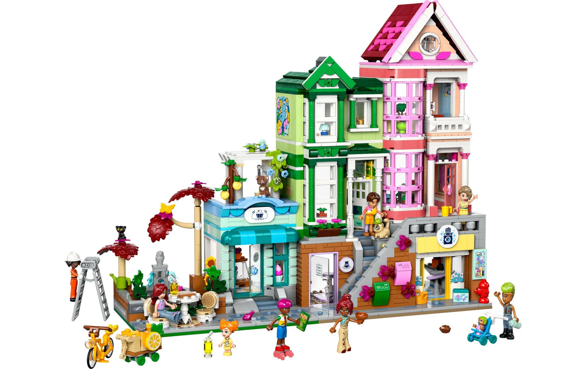 LEGO Spielset Wohn- und Einkaufsstrasse – Friends – 2040-teilig – 37,8 × 8,7 × 55,5 cm – ab 12 J.