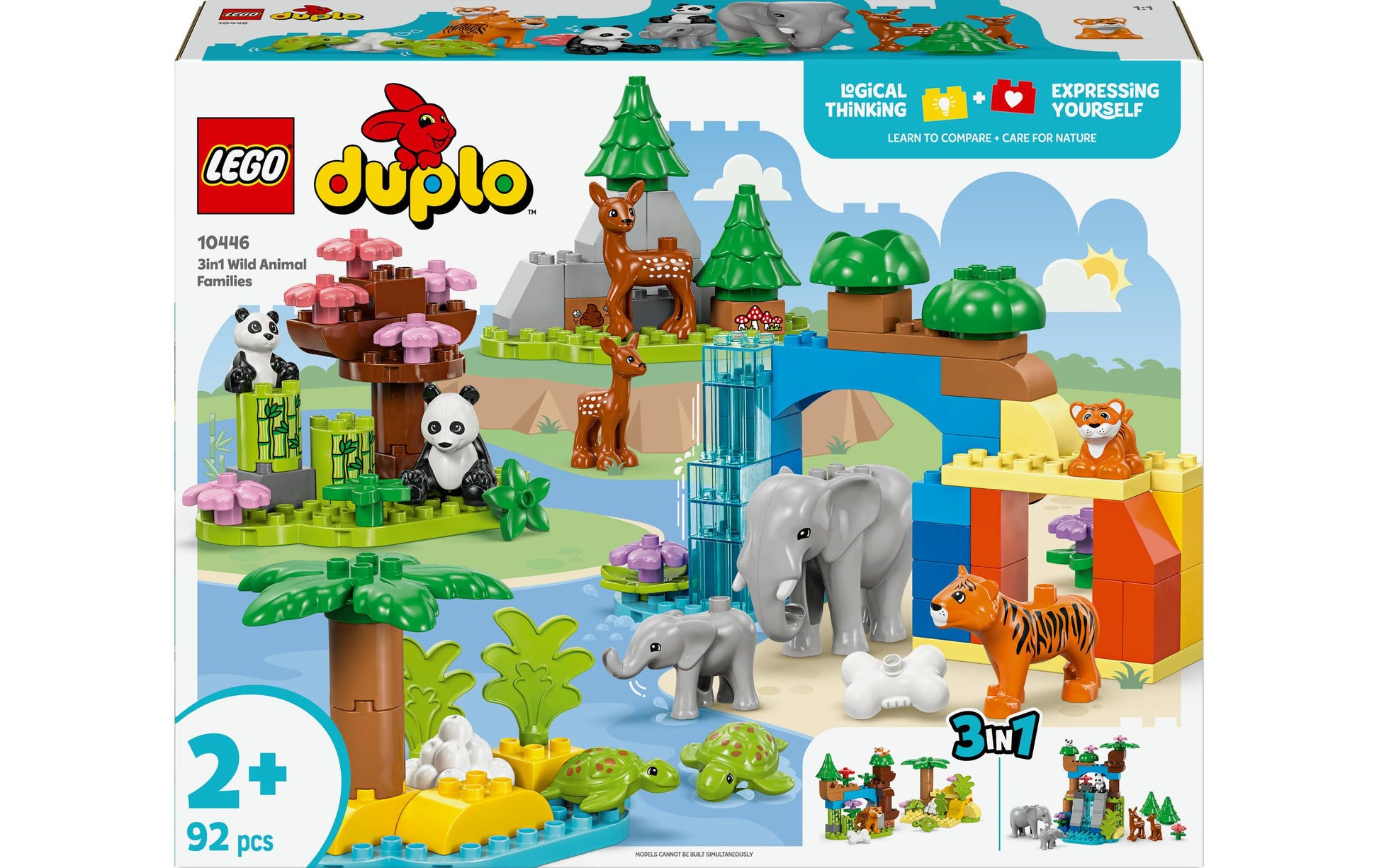 LEGO DUPLO 3-in-1-Set – Wildtier-Familien – 92-teilig – ab 2 Jahren
