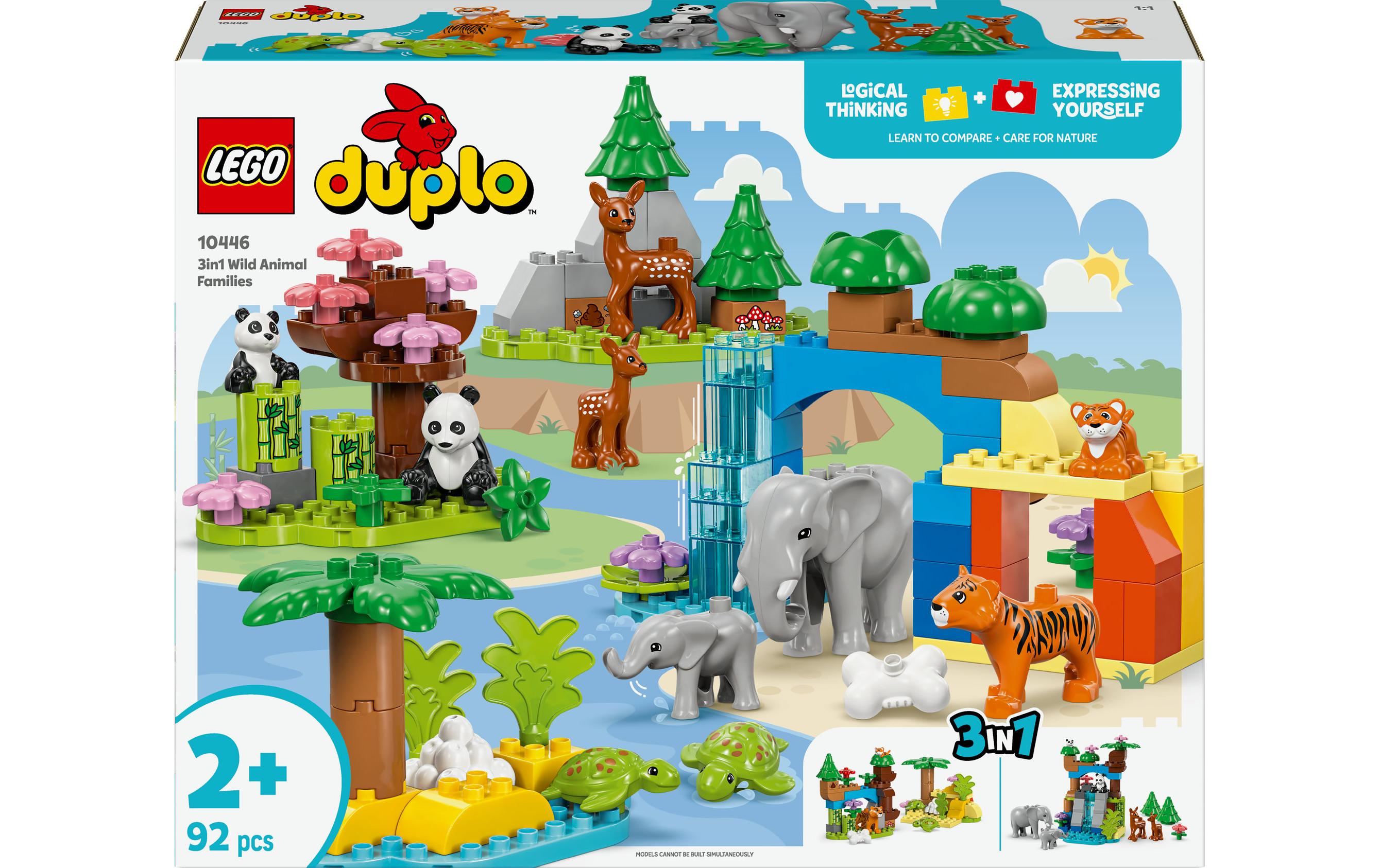 LEGO DUPLO 3-in-1-Set – Wildtier-Familien – 92-teilig – ab 2 Jahren