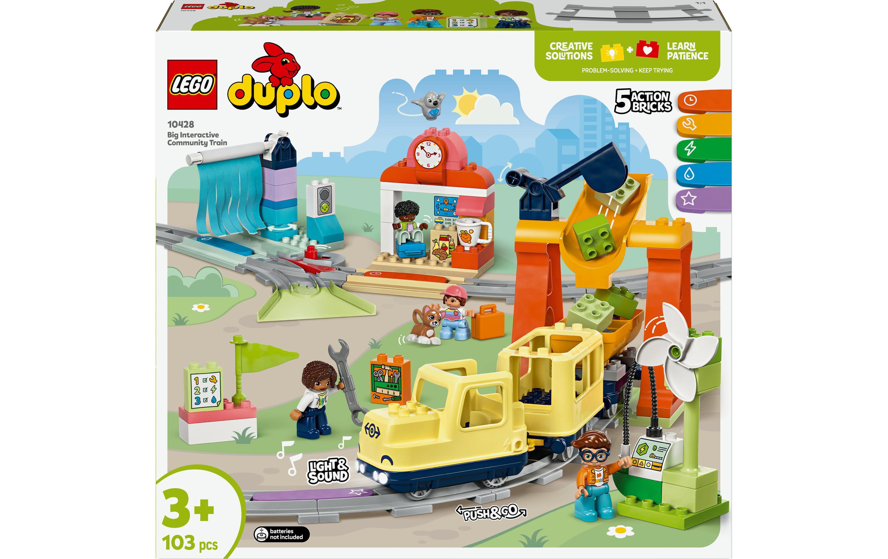 LEGO DUPLO Grosse interaktive Eisenbahn – 103-teilig – 48 × 12,4 × 52,3 cm – ab 3 J.