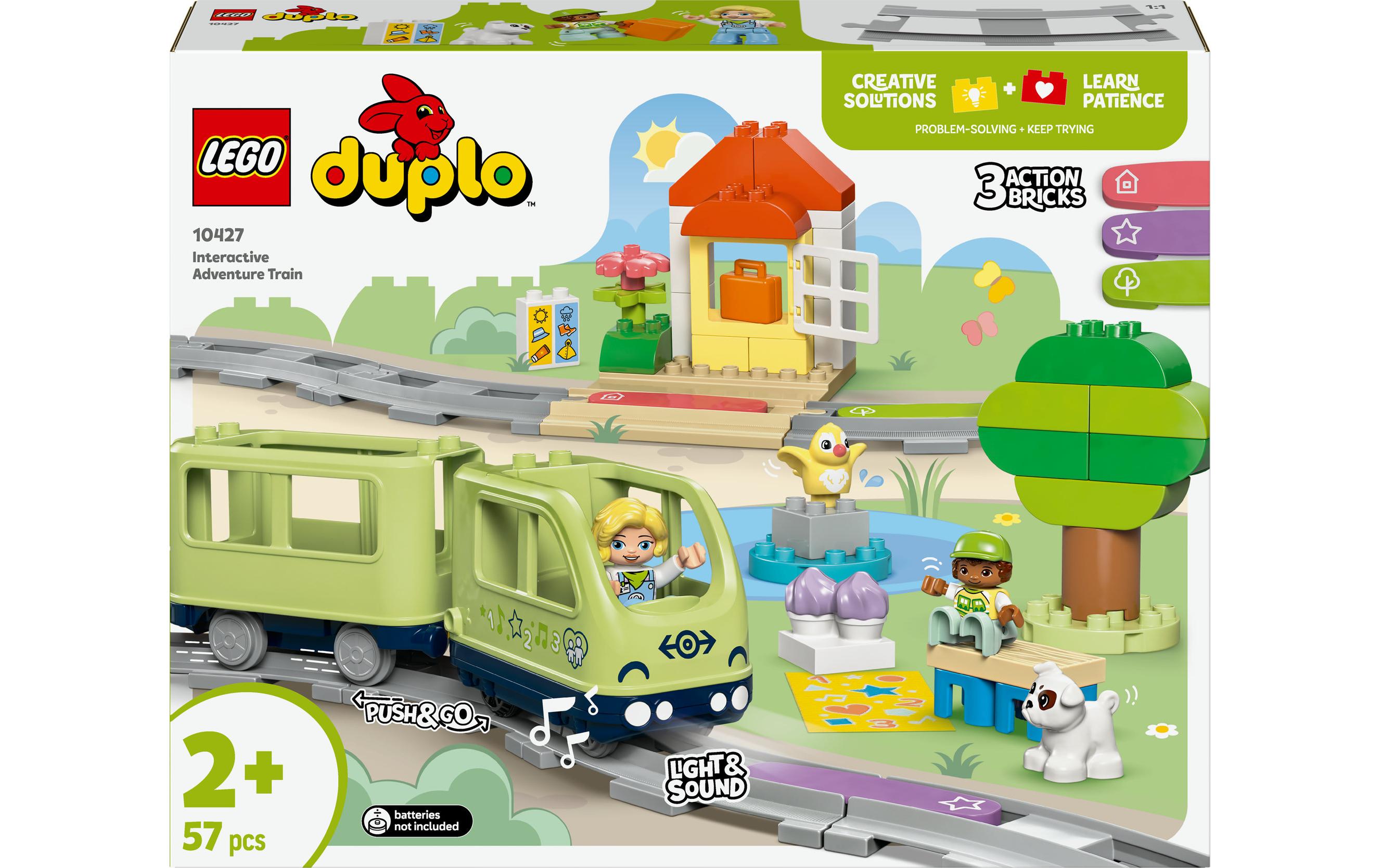 LEGO DUPLO Eisenbahn – 57-teilig – 37,8 × 9,4 × 48 cm – 4 Batterien (LR03/AAA) – ab 2 J.