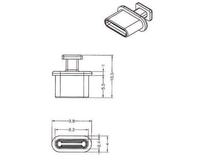 DeLOCK USB-Adapter – USB-C Staubschutz – Polyethylen, Schwarz – 10er-Set – 9,8 × 10,5 × 4 mm