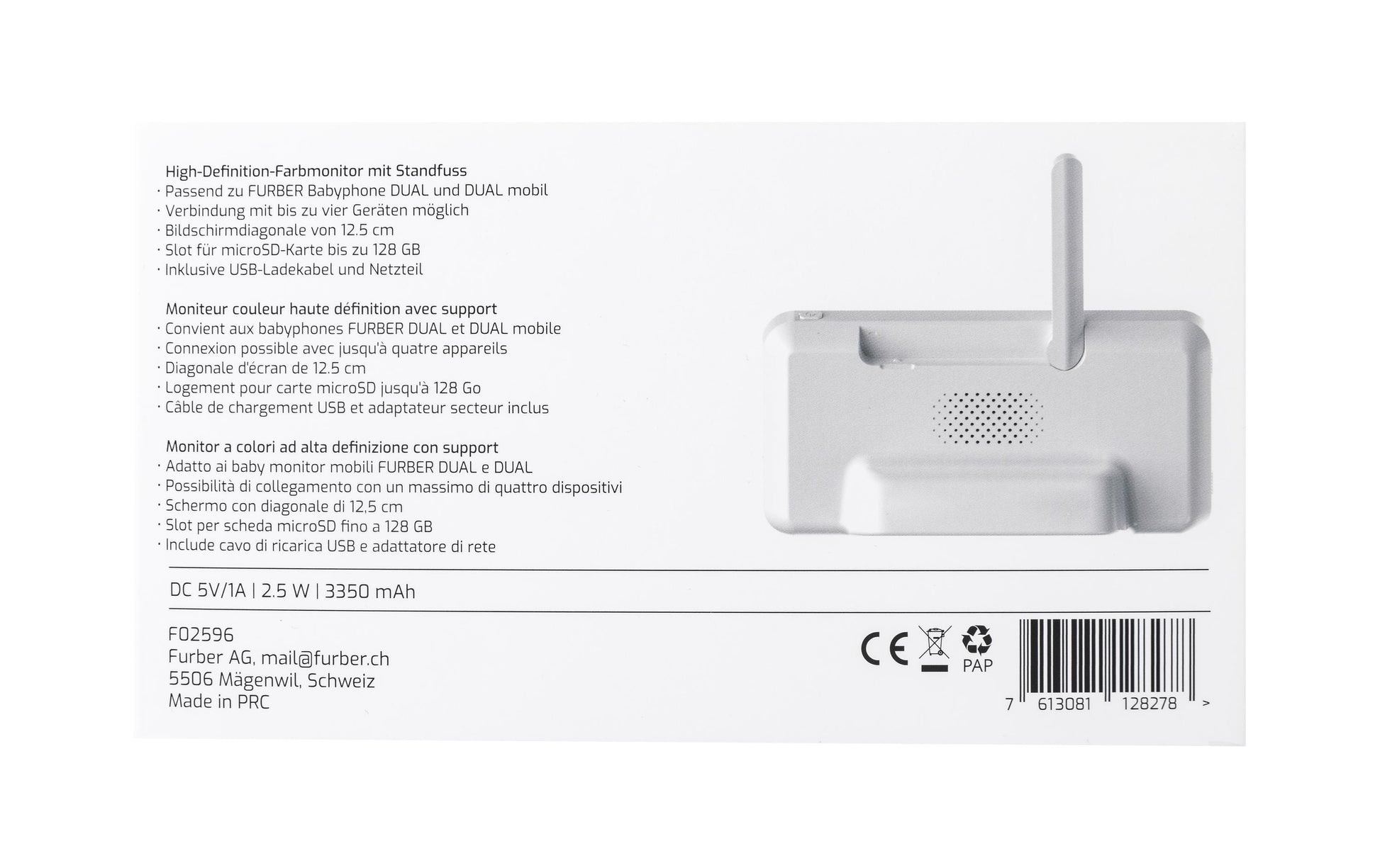 Furber Babyphone – Audio & Video, Display, Akkubetrieb/Netzbetrieb, Bluetooth, 200 m Reichweite