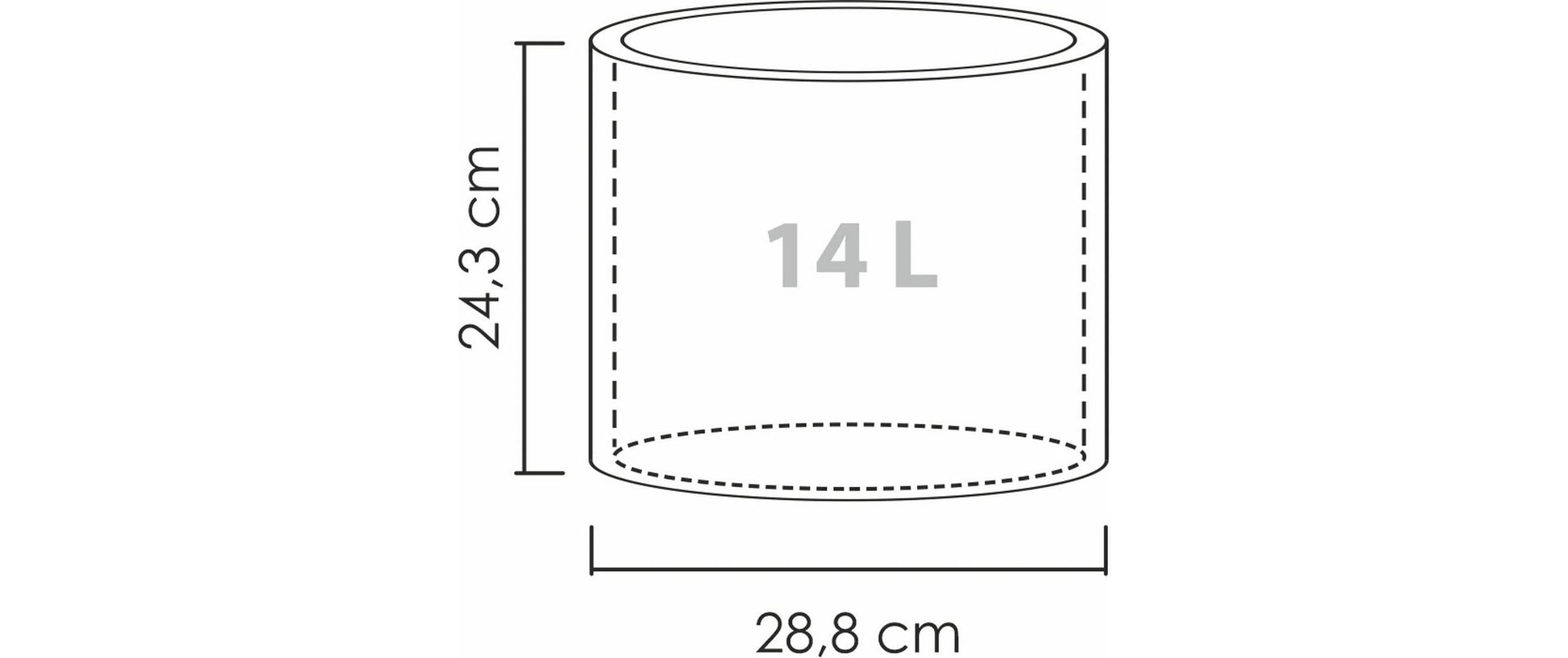 Scheurich Panzano Pflanzgefäss – Ø 30 × 24,3 cm – Kunststoff, Granit