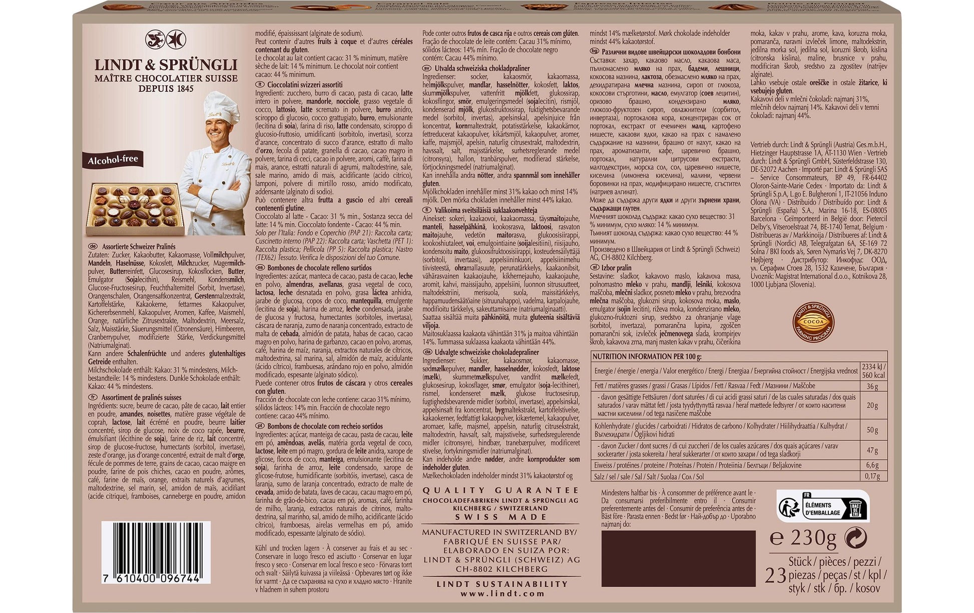 Lindt CONNAISSEURS Collection du Confiseur Pralinés – Assortiert – 230 g