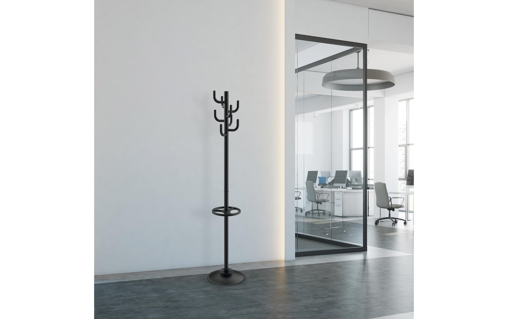 MAULpolaris Garderobenständer – Metall – Schwarz – 1'770 mm – 8 Haken
