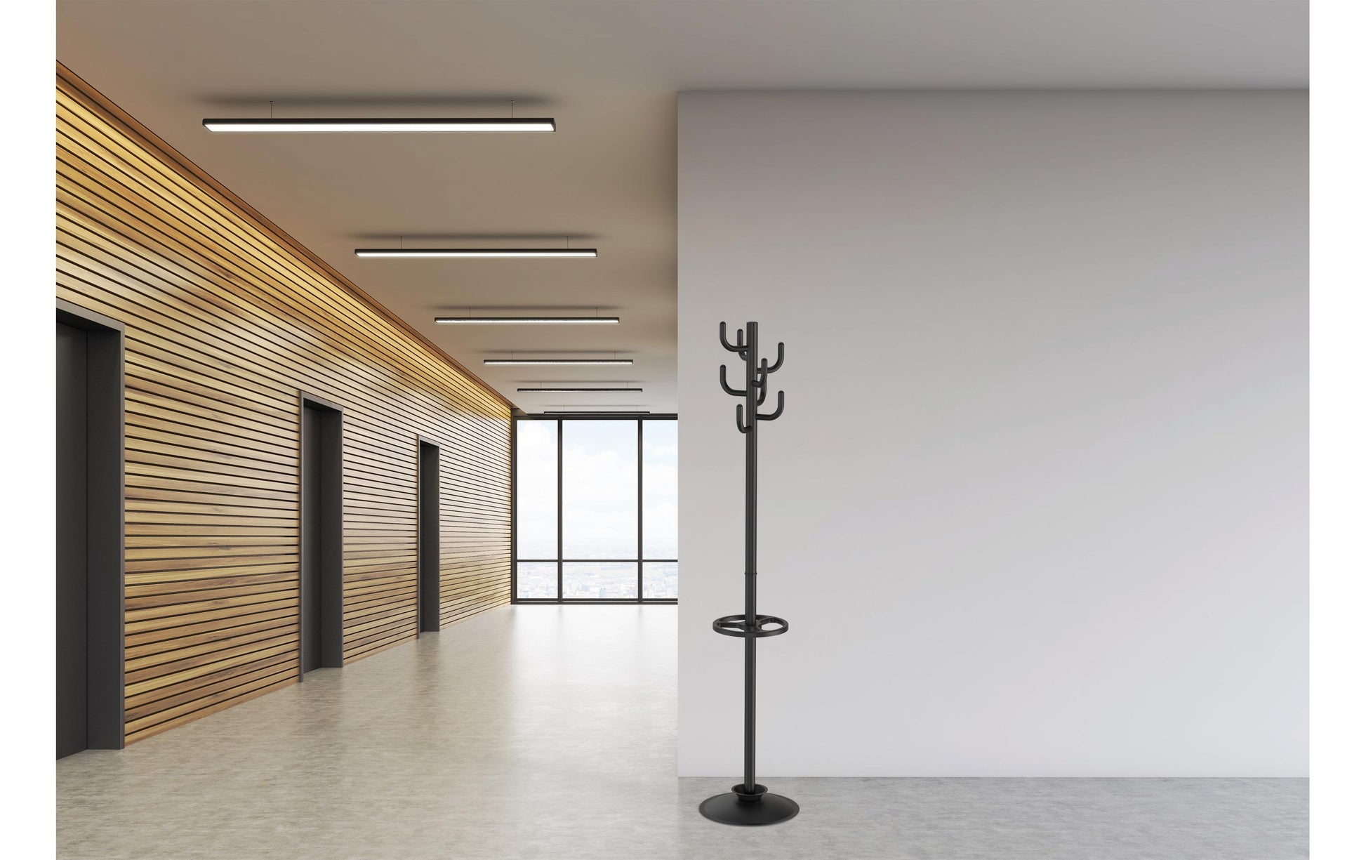 MAULpolaris Garderobenständer – Metall – Schwarz – 1'770 mm – 8 Haken