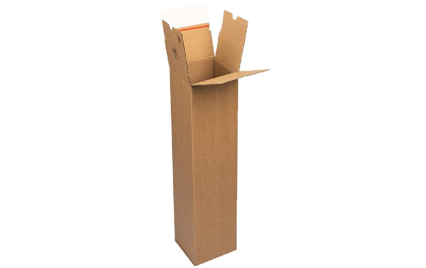Versandkarton – 610 × 105 × 105 mm, selbstklebend, Aufreissband, braun, FSC, 1 Stk.
