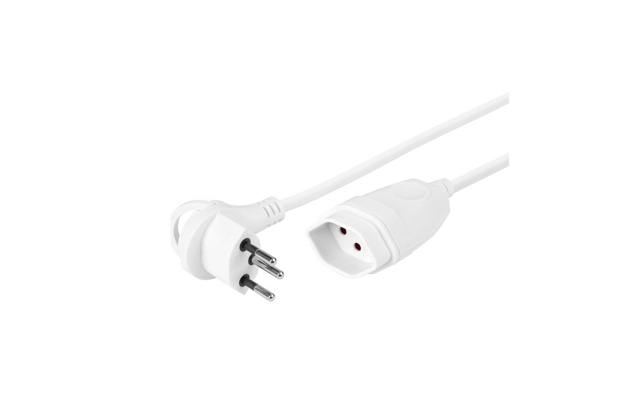 Steffen Verlängerungskabel – T12–T13, Winkelstecker, 0,25 m, 3×1 mm², Weiss