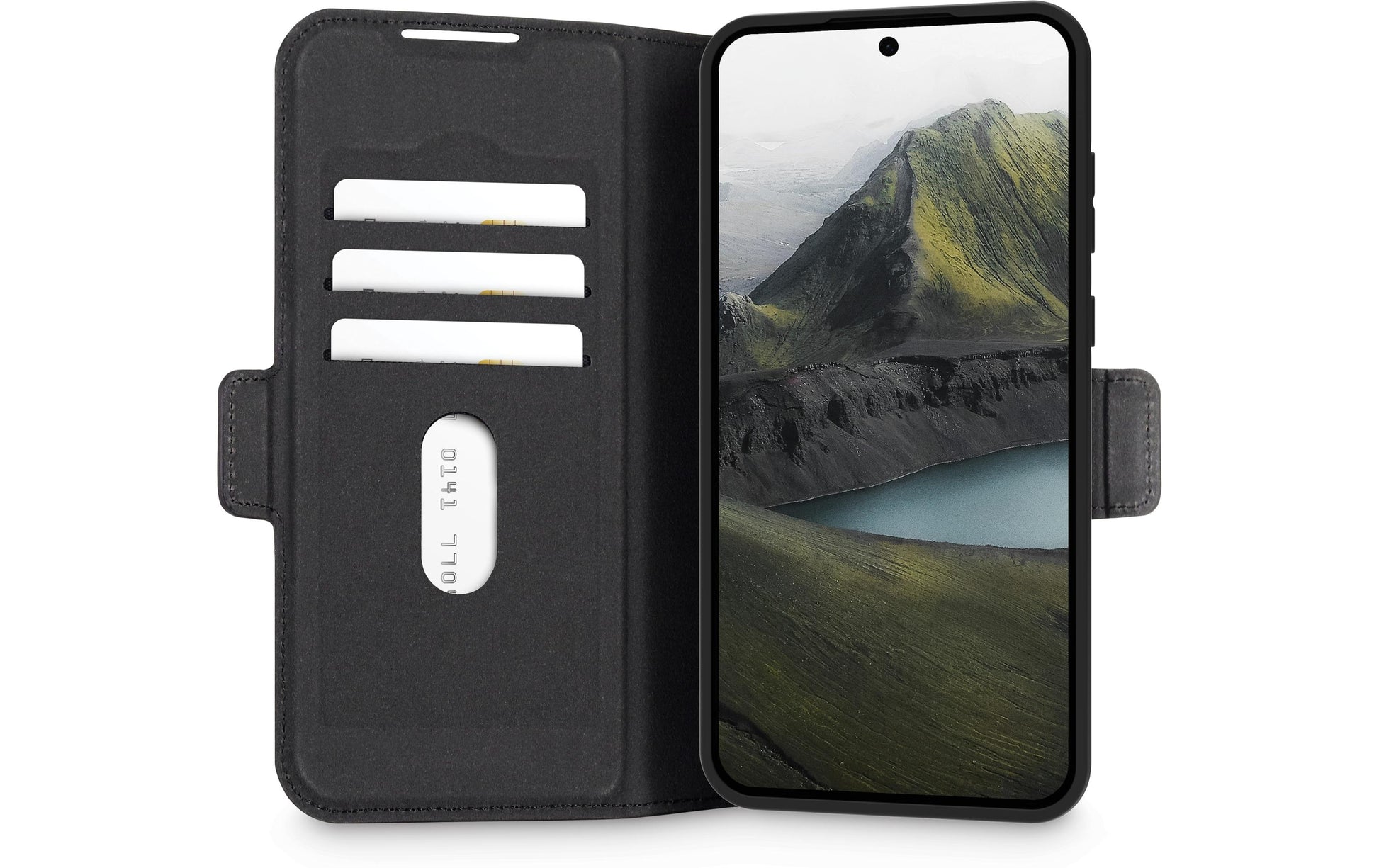 dbramante1928 Oslo Pro Folio – für Samsung Galaxy S25, mit Ständer, 3 Kartenfächer, PU, Schwarz