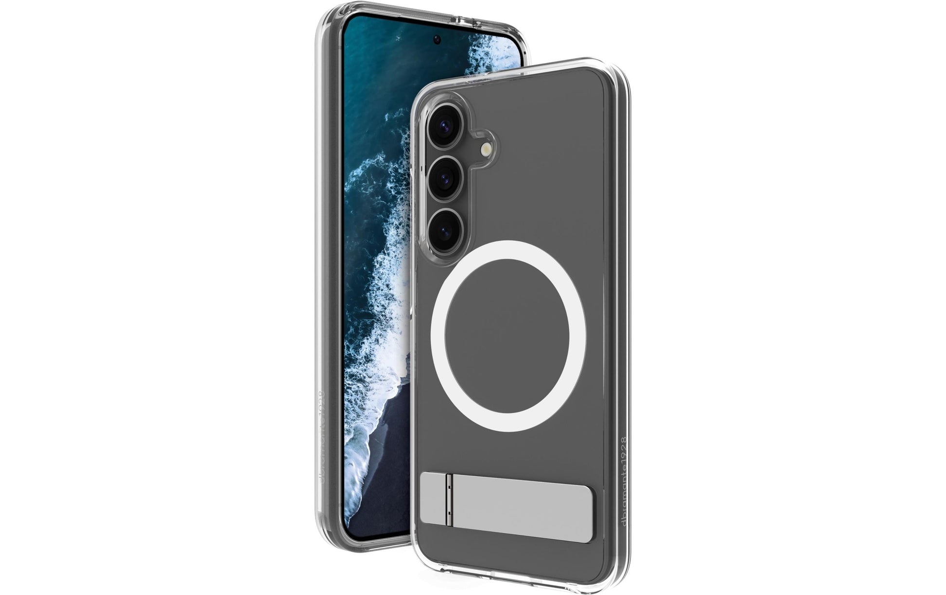 dbramante1928 Iceland Pro Qi2 Kick – Rückcover – für Samsung Galaxy S25, Transparent, bis 3 m Sturzsicher