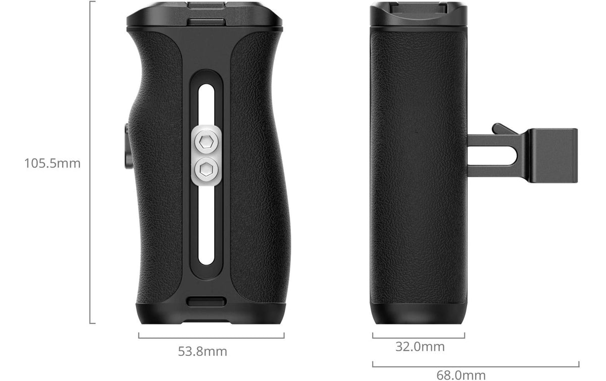 SmallRig 4840 Mini NATO Seitenhandgriff – Aluminium/Silikon, 68 × 105,5 × 53,8 mm – Schwarz