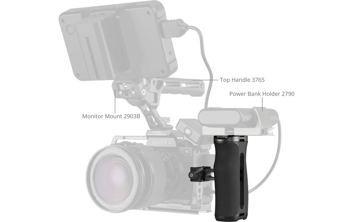 SmallRig 4840 Mini NATO Seitenhandgriff – Aluminium/Silikon, 68 × 105,5 × 53,8 mm – Schwarz