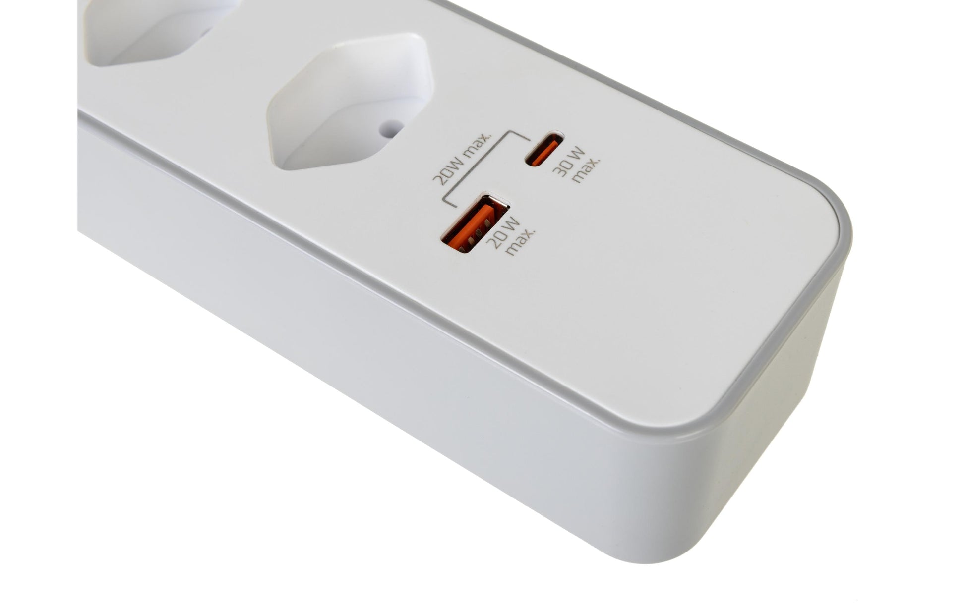 furber. F.power Steckdosenleiste – 4× T13, USB‑A, 1,5 m, mit Schalter, Weiss