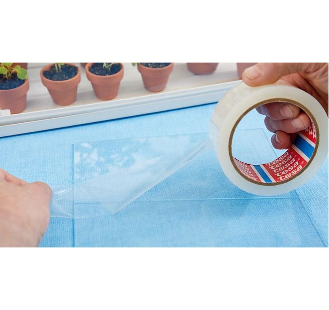 TESA Klebestreifen (Montage) – 48 mm × 10 m, transparent, gewebeverstärkt, wasserfest, für Glas, Kunststoff