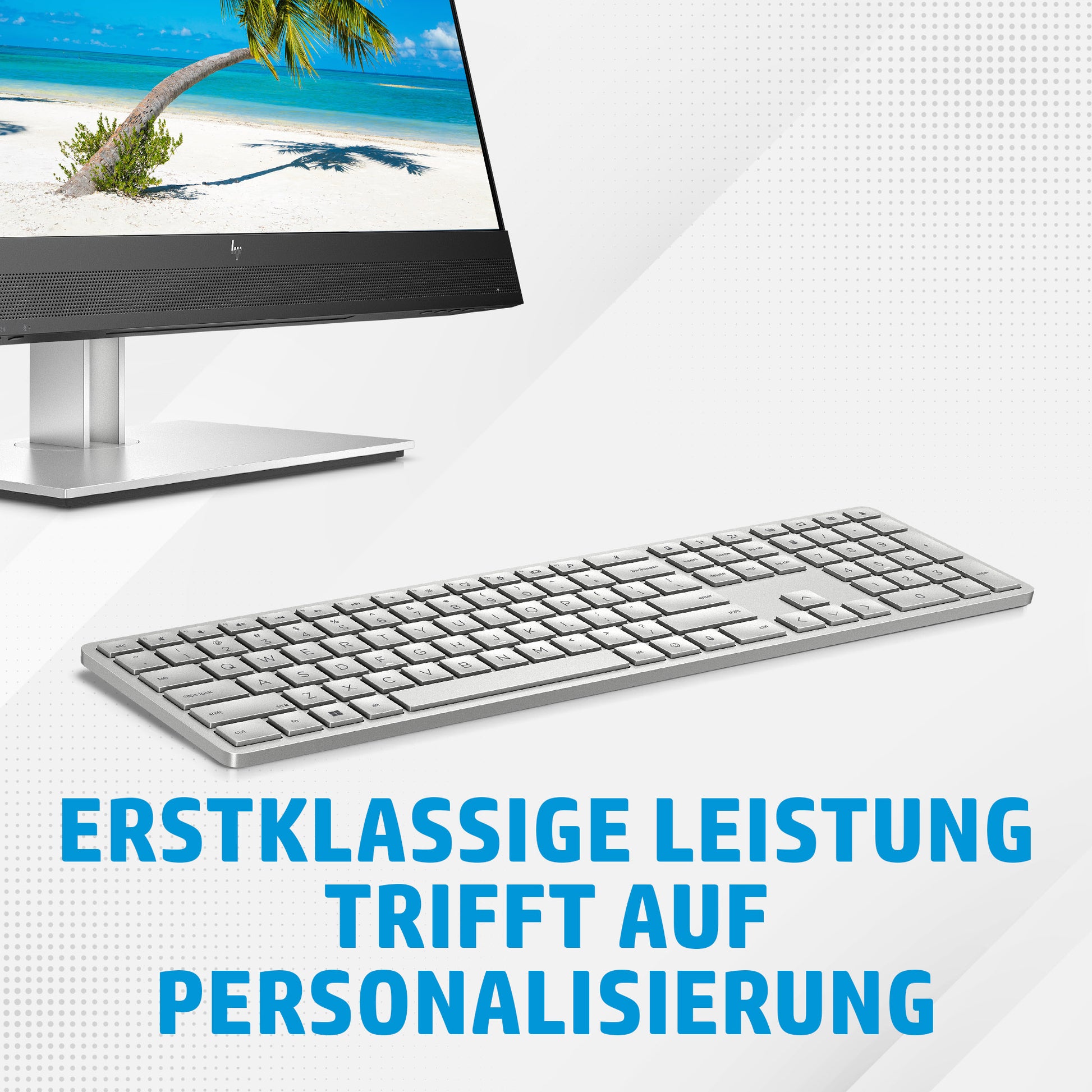 HP 970 – Tastatur – Bluetooth – Programmierbar, Multi-Device – USB-C-Ladeport – für PCs mit USB-A-Anschluss