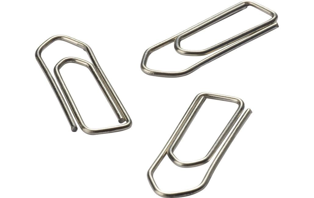 Omega Büroklammern – vernickelt – 32 mm – Metall – Silber – 75 Stück