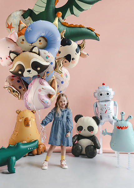 PartyDeco Folienballon Panda – mehrfarbig – 68 × 72 cm – Folie – 1 Stk