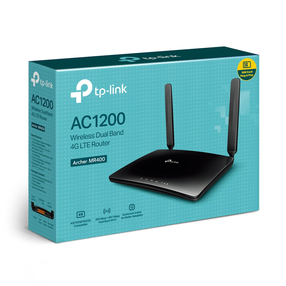 TP-Link Archer MR400 – WLAN-Router – Wi-Fi 5 Dualband (2,4/5 GHz), 867 Mbit/s