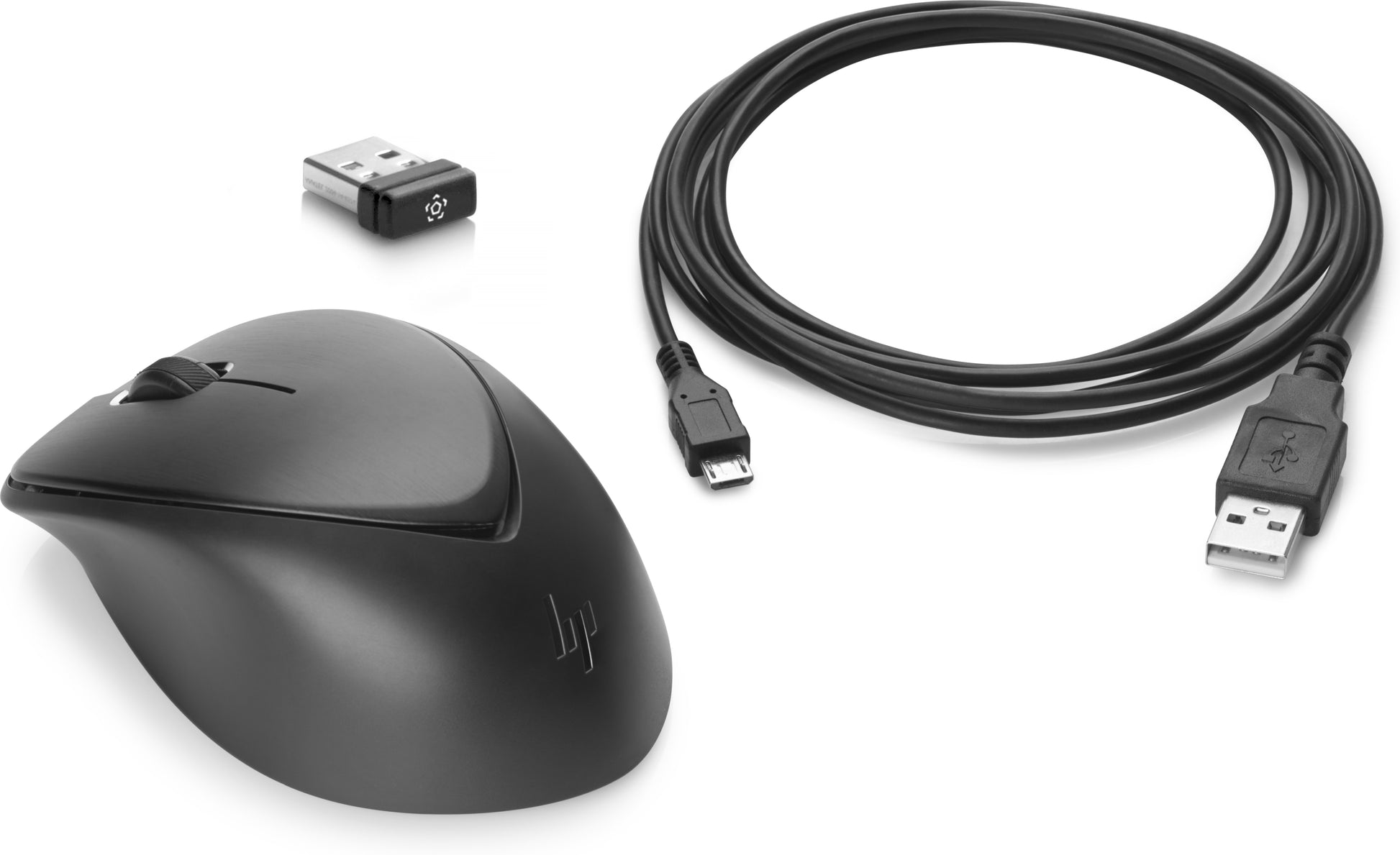 HP Wireless Premium Mobile Maus – kabellos, 2,4 GHz (USB-A), 1'200 dpi, 2 Tasten, beidhändig, schwarz