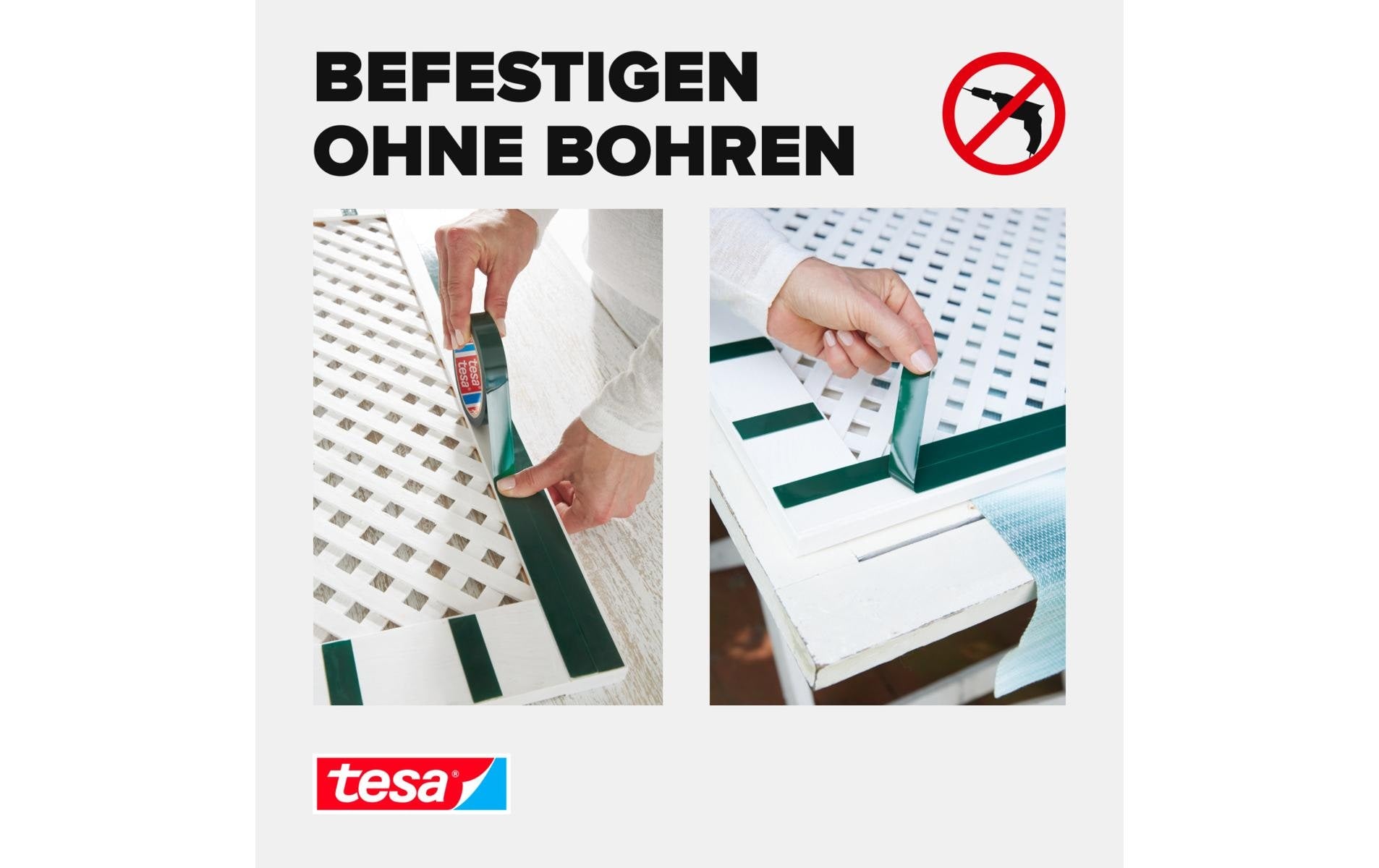 TESA Powerbond Montageband Aussen – 19 mm × 1,5 m, schwarz, bis 10 kg/10 cm, UV-beständig, wasserfest