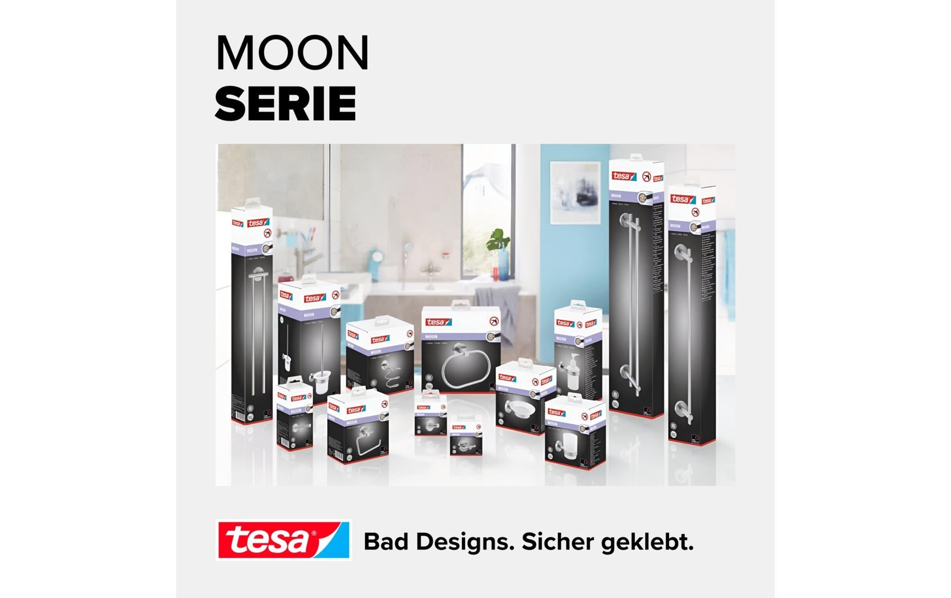 TESA Zahnputzbecher Moon – 6,7×10,7×9,5 cm, Glas/Metall, Weiss