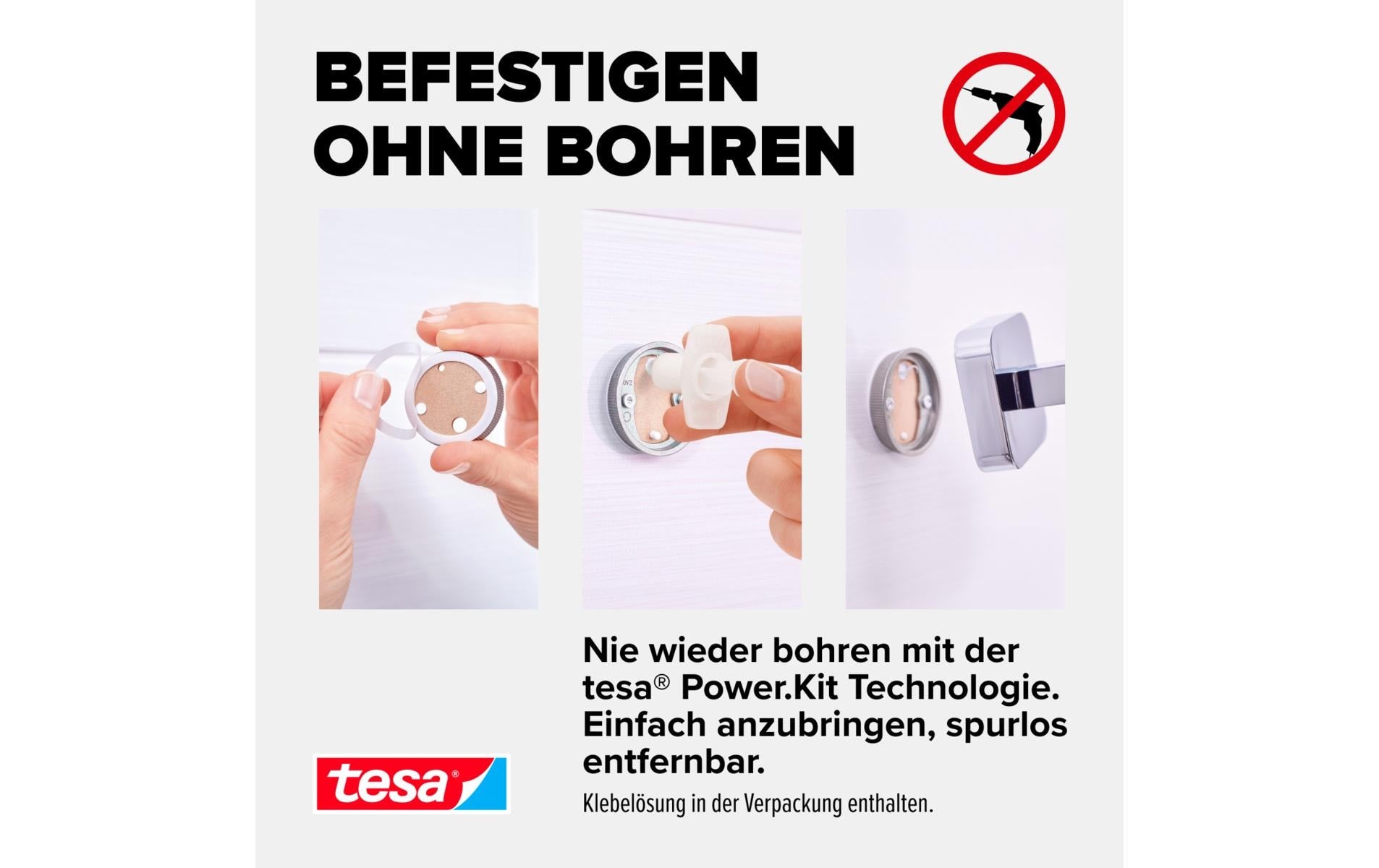 TESA Elegaant – Seifenspender, manuell, 230 ml, Wandmontage, Metall, Chrom, B 73 × H 192 × T 115 mm