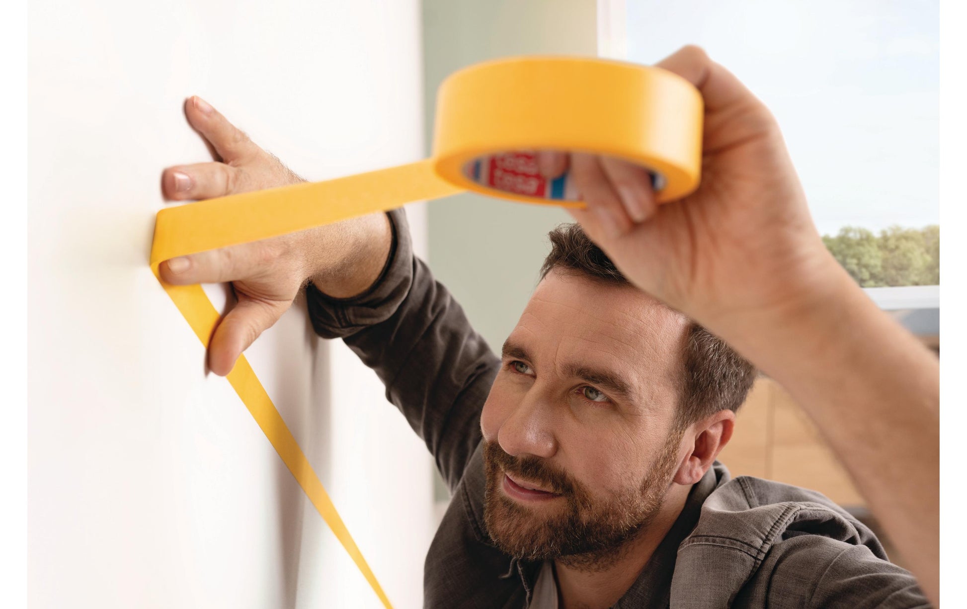 TESA Malerband Perfect+, orange – 19 mm × 50 m, innen