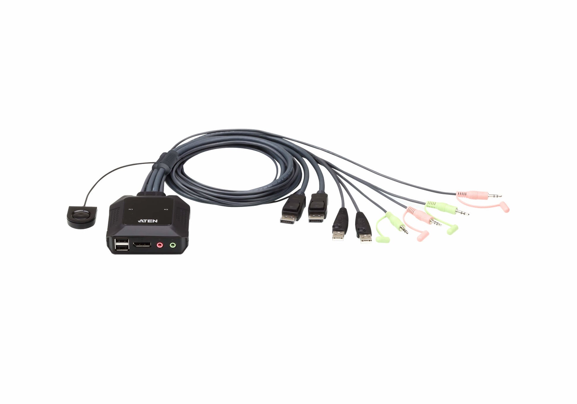 ATEN CS22DP – KVM-Switch – 2-Port, DP – 4096 × 2160 @ 30 Hz, Audio
