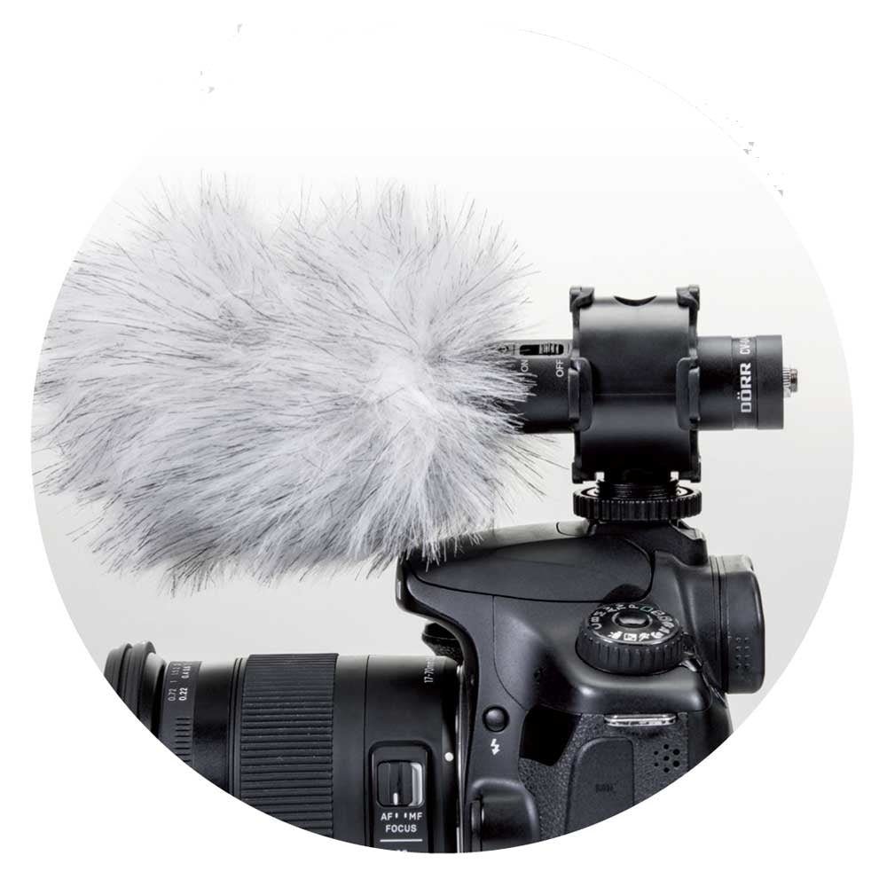 Dörr CV-04 Stereo – Lavalier-/Ansteckmikrofon, Niere, Stereo, für DSLR, DSLM und Camcorder, Schwarz