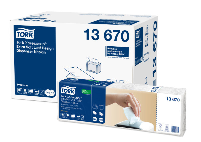 Tork Spender-Servietten – weiss – 16,5 × 10,7 cm, 2-lagig, 1/4-Falz – 500 Stück