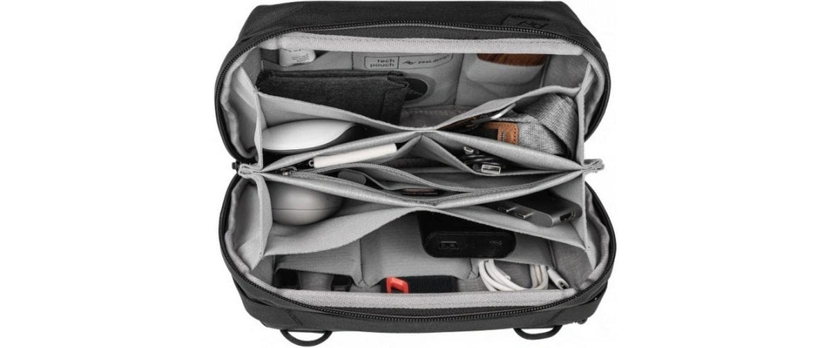 Peak Design Tech Pouch – Reissverschluss, Handgriff, Zusatzfächer – 2 l – 240 × 150 × 100 mm – Schwarz