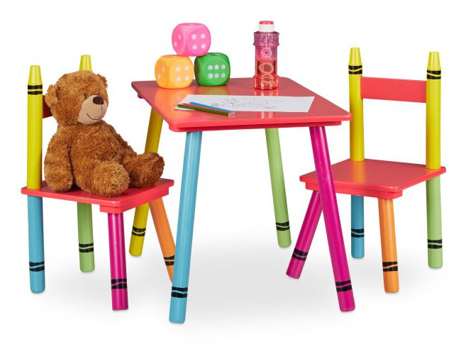 Relaxdays Kinderstuhl – 52 × 45,5 × 5 cm – Bambus – Mehrfarbig