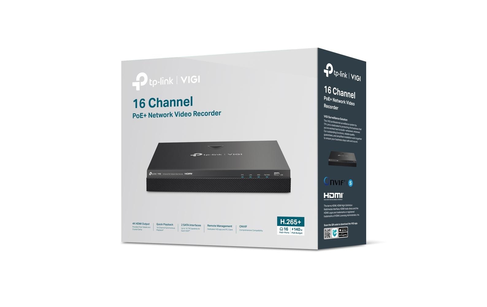 TP-Link VIGI NVR2016H-16MP – 4K – PoE