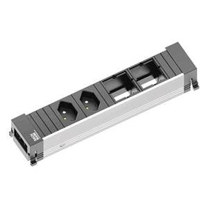 Bachmann CONF 2xCH 2xCM – Netzadapter – für Schweiz, Liechtenstein, Schwarz/Silber