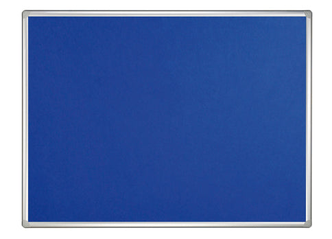Franken Pinnwand – Filz, Aluminiumrahmen – 150 × 100 cm, Blau, PRO, für Schienensystem