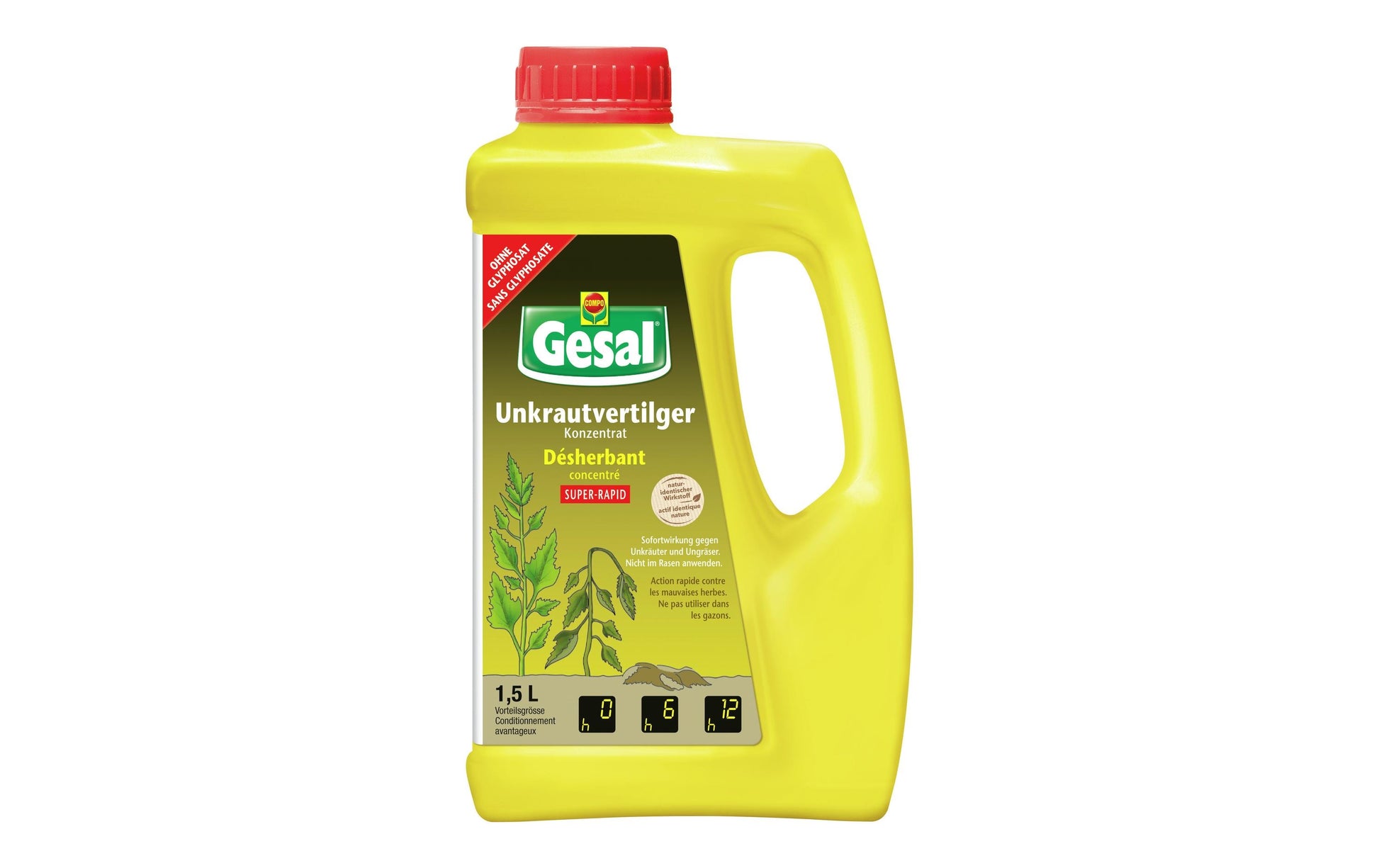 Gesal SUPER-RAPID Unkrautvertilger – 1500 ml – gelb – Konzentrat – für Unkraut