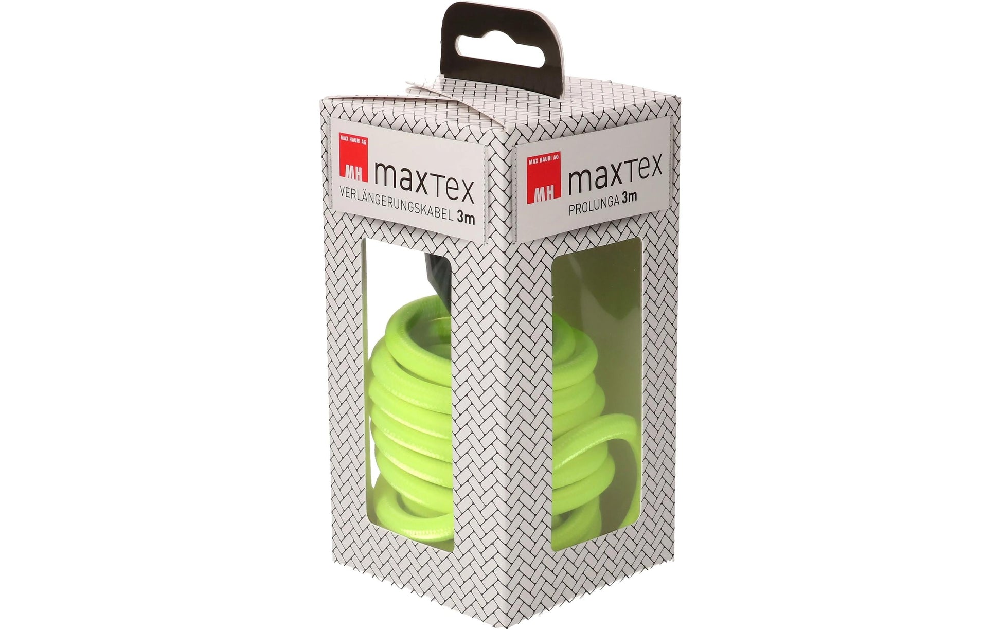 MaxTex Verlängerungskabel – T12–T13, 3 m, 3×1 mm², H05VV-F, Gelb