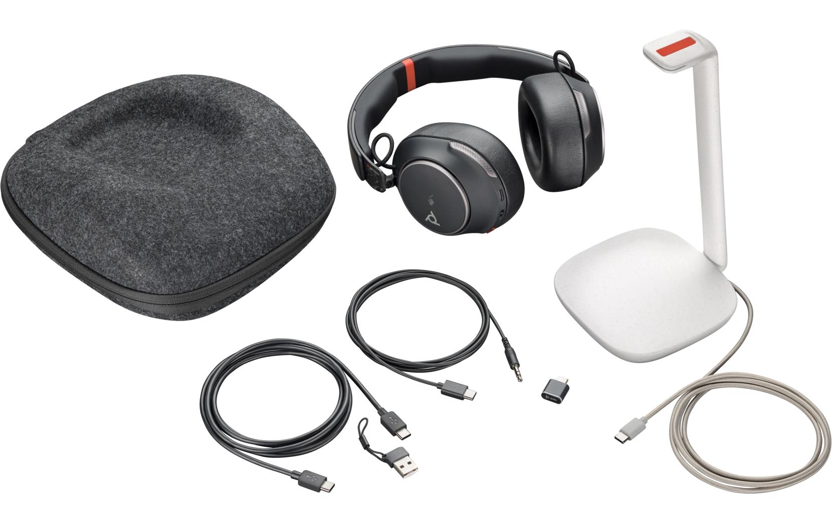Poly Voyager Surround 85 UC – Duo Headset – Bluetooth, USB-C – ANC, Ladestation – Schwarz – bis 21 h